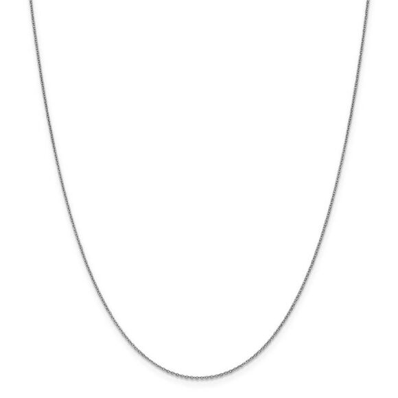 1.3mm 10k White Gold Flat Cable Chain Necklace, 20 Inch - Picture 3 of 8